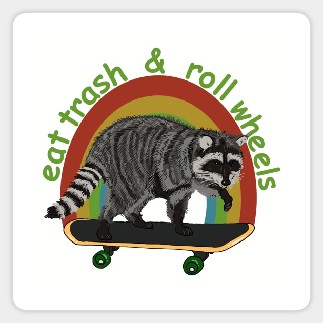 eat trash and roll wheels Sticker by vender